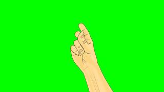 Animated Finger Snap front or palm side view  Green Screen [upl. by Kristofor]