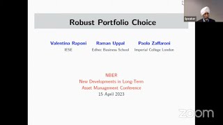 2023 LongTerm Asset Management Raman Uppal quotRobust Portfolio Choicequot [upl. by Marentic294]