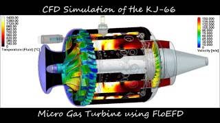 CFD Simulation of Complex Rotor Equipment using FloEFD Part IV  KJ66 Micro Gas Turbine Engine [upl. by Mundford710]