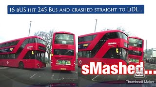 16 bus crashed 245 and straight to LiDL wall in cricklewood [upl. by Almallah261]