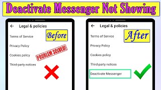 Fix Deactivate Option Not Showing on Messenger  Why is there no option to deactivate Messenger 2023 [upl. by Ragde471]