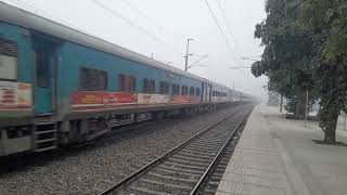 12497 NDLSASR SHANE PUNJAB EXPRESS CROSSING AMBALA CITY AT 110 SPEED [upl. by Ydnab]