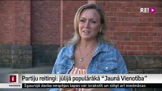 Partiju reitingi jūlijā populārākā “Jaunā Vienotība” [upl. by Voltmer]