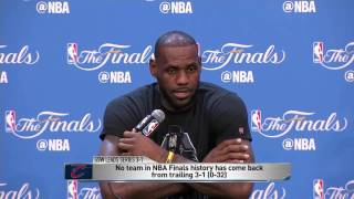 LeBron James Interview 1  June 12 NBA 2016 Finals  Cavaliers vs Warriors Game 5 [upl. by Cut]