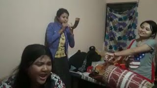 Bihu geetdhol and pepa badon by 3 hostel girls [upl. by Roux]