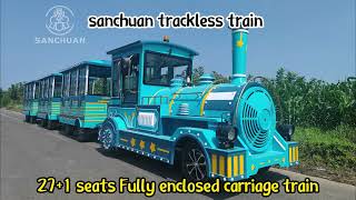 Hot sale Trackless train for your park Trackless trainfrom sanchuan factory [upl. by Serles]