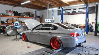 2014 F10 M5  AMS Downpipes JB4 Mesitershaft Exhaust Dyno [upl. by Bithia]