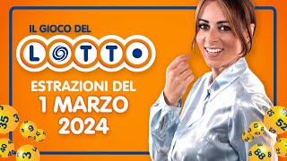 Estrazione in diretta del Gioco del Lotto e del Simbolotto di venerdì 1 Marzo 2024 [upl. by Ynatterb527]