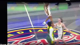 Caitlin Clark elbowed by Storm player leads to double technical Indiana Fever wnba [upl. by Brathwaite]