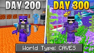 I Survived 300 Days Of Hardcore Minecraft In A Cave Only World [upl. by Roderica166]