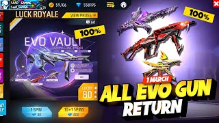 All Evo Gun Skin Return 😮 Evo Vault Event Free Fire  Cobra Mp40 Return  Free Fire New Event [upl. by Anstice]