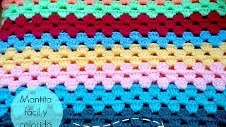 Manta fácil de GANCHILLO  Easy CROCHET blanket TUTORIAL [upl. by Hamish889]