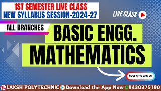 L4 BASIC ENGG MATHEMATICS  1st Semester Group ALL BRANCH  Live Class biharpolytechnic sbte [upl. by Moishe554]