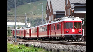 Sonderzugverkehr Pfadfinder Bundeslager 2022 im Goms inkl RhB Stammnetzpendelzug bei MGB [upl. by Noyrb]