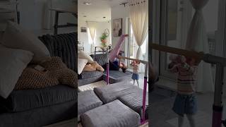 Dad catches daughter doing flips in the living room shorts [upl. by Wurster]