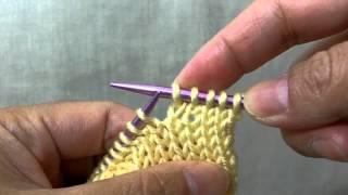 How to knit Ktbl Knit through the back loop  A twisted knit stitch [upl. by Yukio]