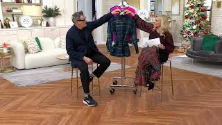 Isaac Mizrahi Live Estate Faux Wool Plaid Jacket with Belt on QVC [upl. by Henrique]