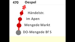 DSW21 Ansagen Bus 470 Mengede  Oespel [upl. by Knitter]