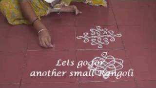 simple and small rangoli patterns using dots [upl. by Borman]