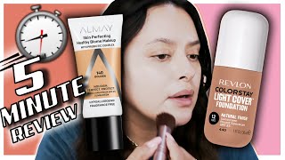 QUICKIE REVIEWS ALMAY vs REVLON FOUNDATION FOR DRY TEXTURED AND PROBLEMATIC SKIN LIGHTWEIGHT [upl. by Enelym796]