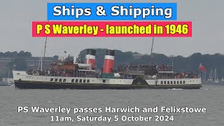 Launched in 1946 Paddle Steamer Waverley sails for the Thames 5 September 2024 [upl. by Aspia]