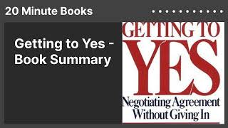 Getting to Yes  Book Summary [upl. by Ecirtnom312]