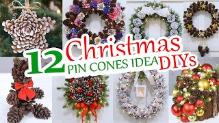 12 Pine cone Christmas decorations ideas  Diy Christmas Decoration [upl. by Atnad]