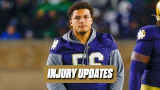 Notre Dame football update LATEST on Howard Cross status Mitch Jeter and the kicking game more [upl. by Adekam]