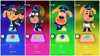 Sheriff Labrador Team 🆚️ Sheriff Labrador Who Is Best Tiles Hop EDM Rush [upl. by Raimund]