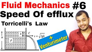 Fluid 06  Applicaion of Bernoullis Principle Venturimeter amp Speed of efflux Torricellis Theorem [upl. by Bronson888]