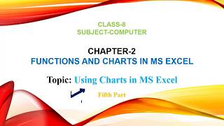 Chapter 2 Functions and Charts in MS Excel  Part5  Class 8 [upl. by Niawat]