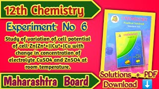 Class 12th Chemistry Experiment No 6 Solutions  Maharashtra Board [upl. by Grey]