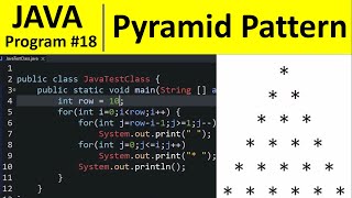 Java Program 18  Print Pyramid Star Pattern in Java [upl. by Ennairb400]