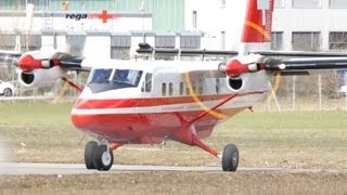 DHC6 Twin Otter  Swiss T741  Take Off at Airport BernBelp [upl. by Enotna]