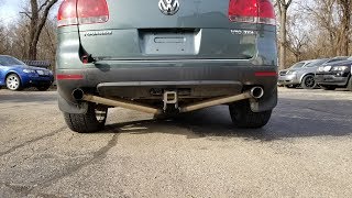 Stock vs Muffler Delete Exhaust VW V10 TDI Touareg [upl. by Lytle811]