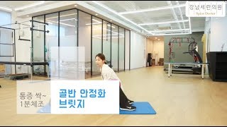 통증싹1분체조 34골반안정화브릿지 허리통증에도 좋아요 [upl. by Conlen]