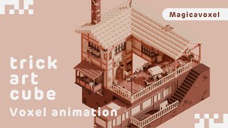 【Voxel Animation】 trick art cube [upl. by Etnud]