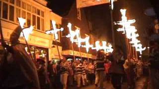 England  Bonfire Night in Lewes  November 5 [upl. by Ahsena]