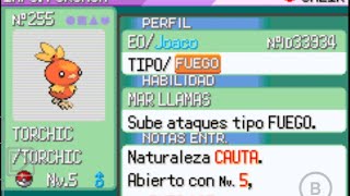 Como obtener a torchic🔥 en Pokémon esmeraldaRuby y zafiro 100 legal muchos torchic [upl. by Dagnah]