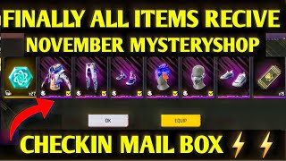 Finally NOVEMBER MYSTERYSHOP items Recive Check Your Mailbox I Recive all Items 🎉🎉mysteryshop [upl. by Eelhsa]