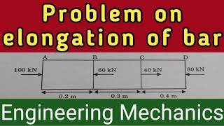 Change in length of bar under external load simple stress and strain 06 EnggMechSumit Dwivedi [upl. by Nali]