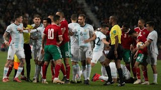 Morocco VS Argentina Fight Friendly Match [upl. by Nalim]