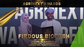 Celebrating Leadership amp Innovation Fahmi AlKharusi  Firdous Biotech at AgriNext 2024 awards [upl. by Tedie782]