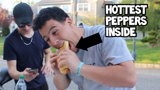 WORLDS HOTTEST PEPPERS INSIDE HIS SANDWICH PRANK [upl. by Ahseela]