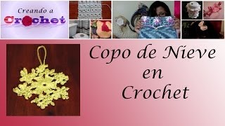 Copo de Nieve en Crochet  Crochet Snowflake [upl. by Nekcerb]