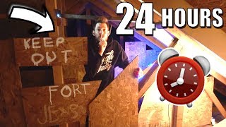 24 HOUR OVERNIGHT FORT IN THE ATTIC [upl. by Cassi334]