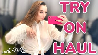 4K Transparent BLOUSE  SeeThrough Try On Haul With Nikky 💋 [upl. by Ecirual]