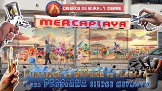 PINTAMOS EN FACHADA MURAL PLAYA CALETA y CIERRE DE PERSIANA EN LOCAL MERCAPLAYA de VÉLEZ MÁLAGA [upl. by Amalbergas533]