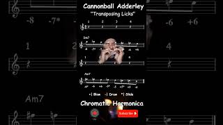 Cannonball Adderley Work Song Transposing licks  Jazz Chromatic Harmonica Tabs Armònica Cromàtica [upl. by Ettesel]