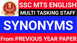 All Synonyms Asked in SSC MTS  SSC MTS Previous Year Synonyms MotivationSSC [upl. by Bocock]